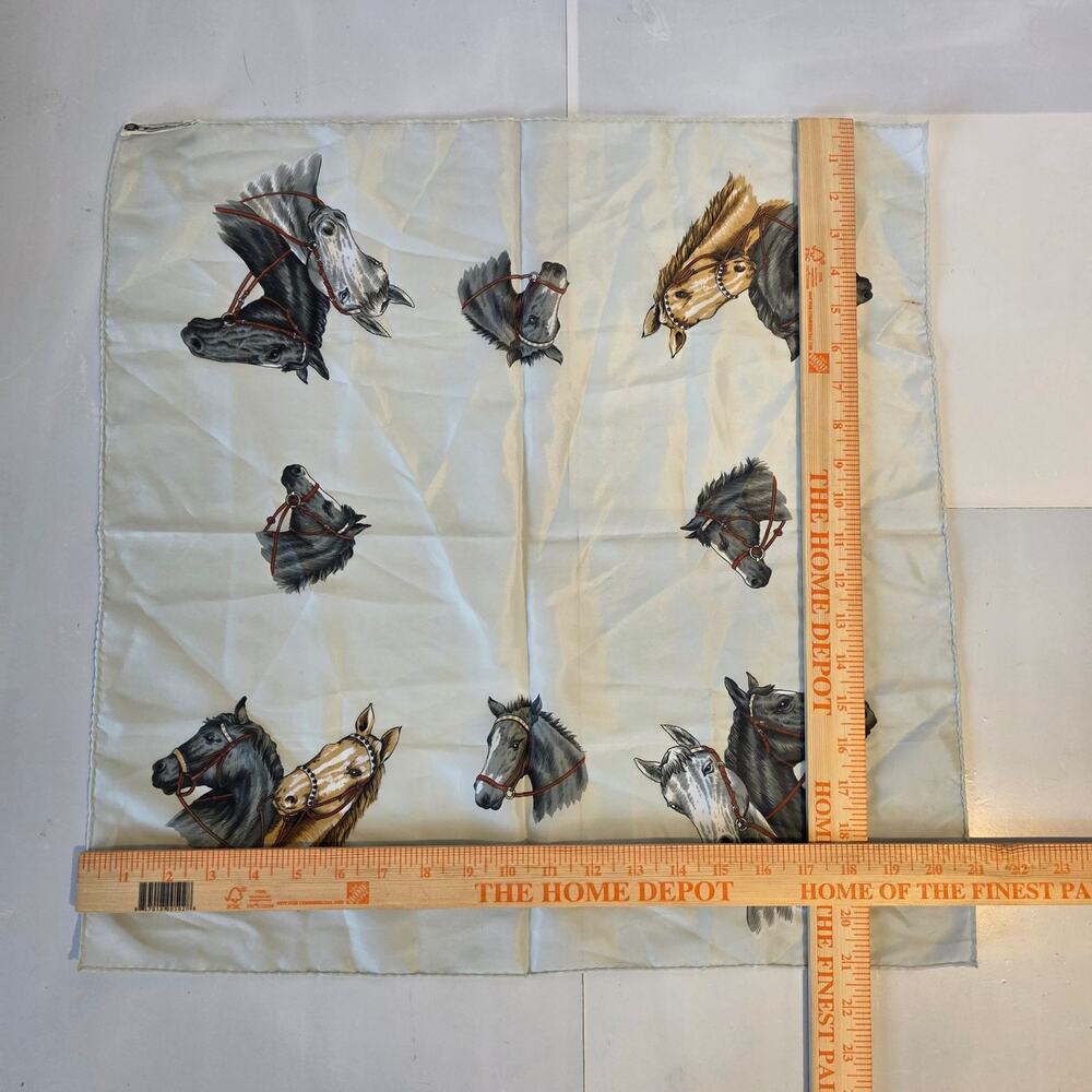 Vintage Masharn Freres Ltd Equestrian Horse Graphic Square Scarf - Picture 2 of 3